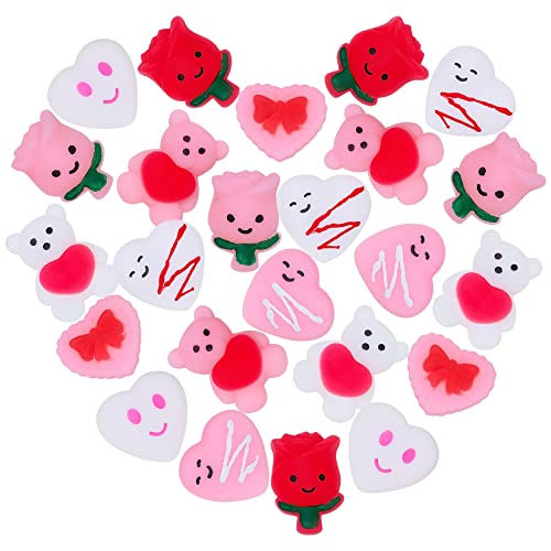 Miayon 24 PCS Valentines Day Mochi Squishy Toys Squishies for Kids Mini Soft Stress Relief Toys for School Class Classroom Valentines Day Party Favor Back to School Gift Prizes for Boys Girls