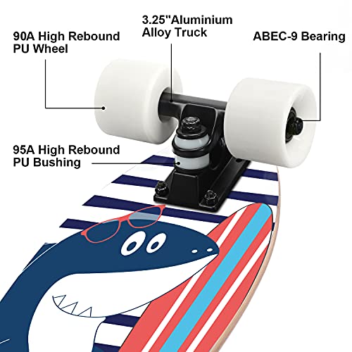 Image of KO-ON Skateboard Complete Skateboards 22 Inch Mini Cruiser Skateboards for Beginners Kids Boys and Girls