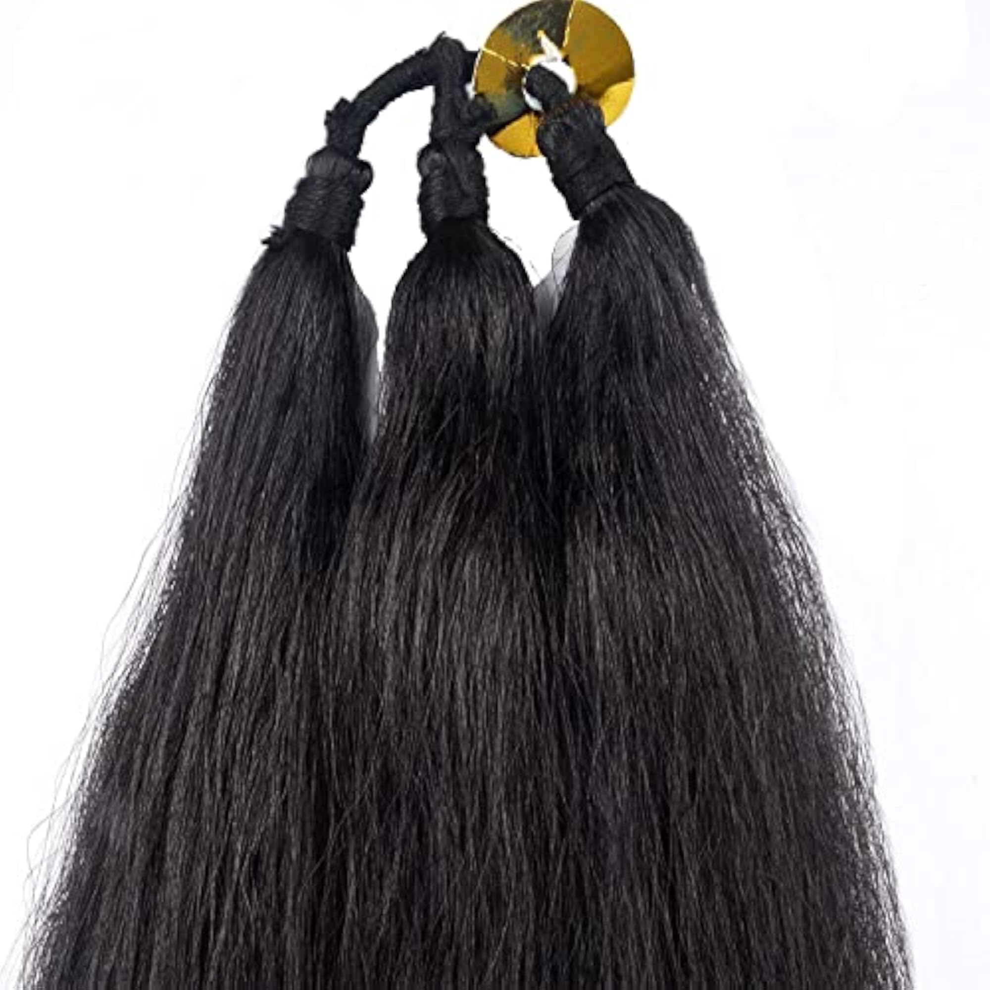 Set of 2, 30 Inches Black Hair Choti Parandi Extensions