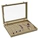 Wuligirl 20 Hooks Clear Lid Linen Neckace Storage Organizer Box for Jewelry Tray Display Case Showcase in Drawer