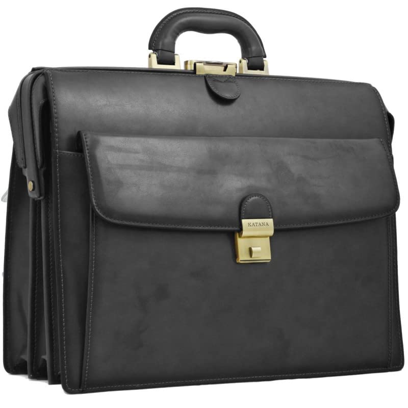 Katana - Cartable américain en cuir - noir - 44 x 32 x 18 cm - Noir