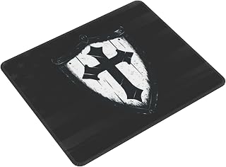 Cross Crusader Knights Templar Shield Mouse Pad with Anti-Fray Stitching with Non-Slip Rubber Base Gaming Mouse Mat for Laptop Office & Home
