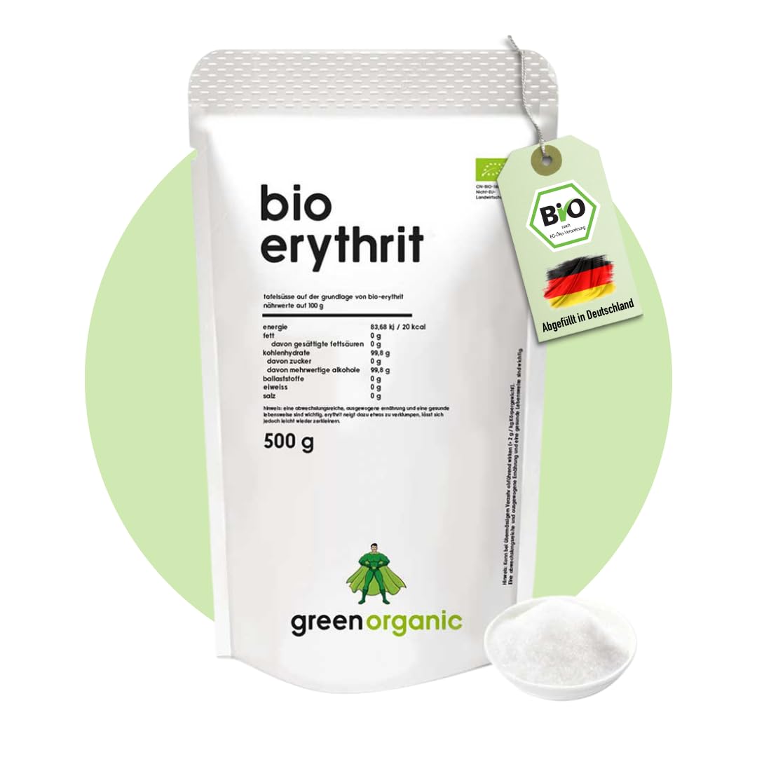BIO PREMIUM ERYTHRIT - lower-Carb, Zucker-Alternative, kalorienarm, Superfood, light, ohne Zusatz, zahn-freundlich, 500gr