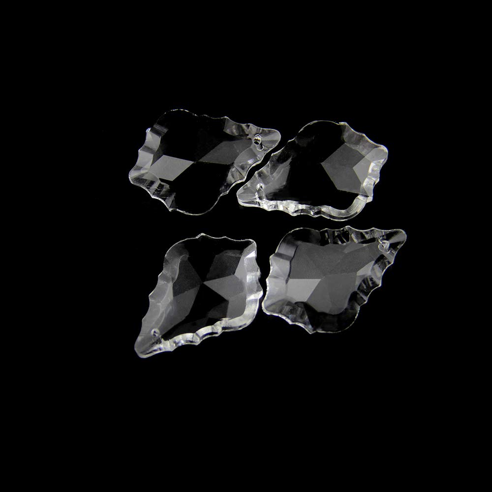 XIANGGUA 38/50mm 10~100pcs Colorful Crystal Maple Leaf Glass Lighitng Chandelier Prism Parts Crystal Chandelier Pendants For Home Decor(Clear,50mm 100pcs)