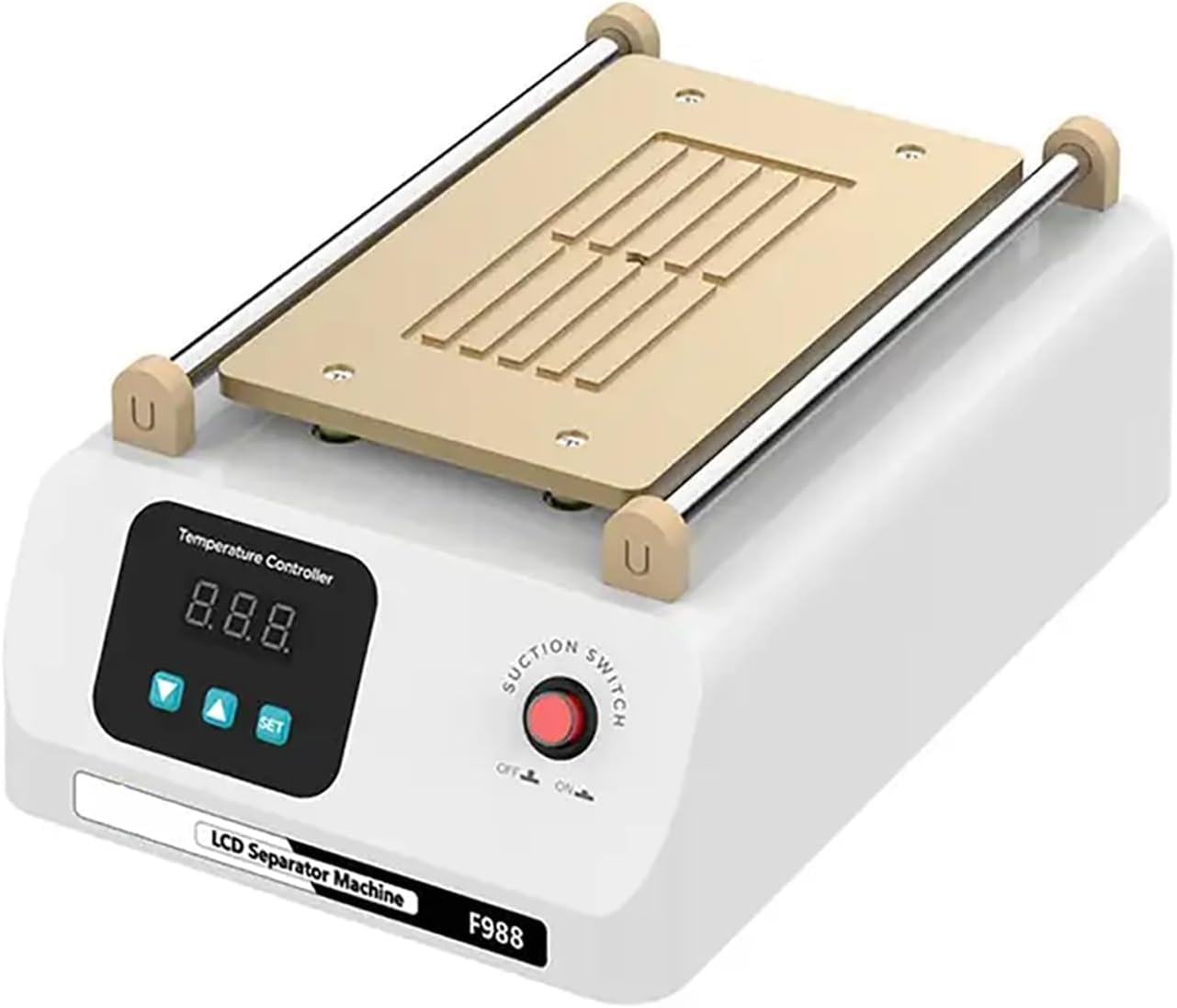 Macchina per la rimozione dello schermo LCD da 8 pollici con display digitale e doppia pompa, temperatura regolabile da 50 a 130 °C, strumento per la rimozione dello schermo di smartphone e telefoni.