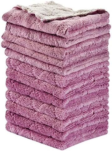 OstWony 12PCS Super Absorbent Cleaning Cloths, Kitchen Towels Dish Towels, Multipurpose Reusable Dish Cloths, Double-Sided Microfiber Cleaning Rags for Furniture, Car, Tea, Bowl, 10x 6 inch，