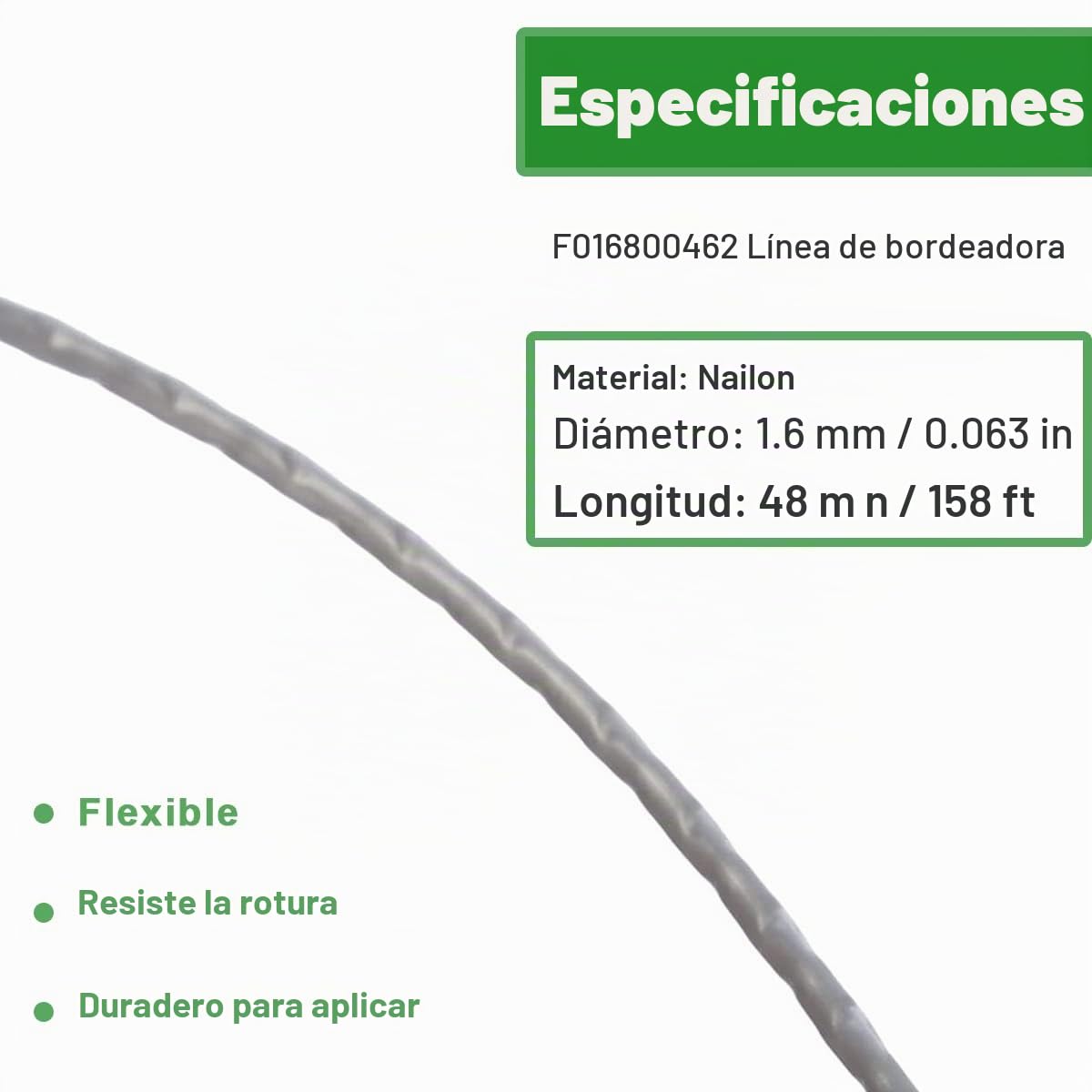 ZAMDOE Recortadora de línea Φ1.6mm 30m Nylon Trimmer Line F016800462 Reemplazo para Bosch Art 30-36 LI, Art 24, Art 27, Art 30, Art 23/26 SL Bobina de Hilo, Easygrasscut 23/26/18