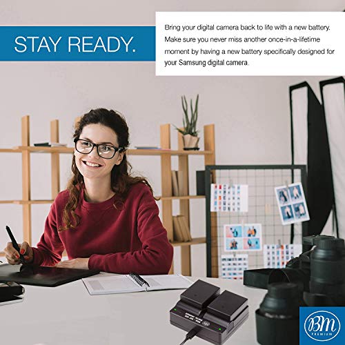 Bm Premium 2 Pack Of Fully Decoded Bl-H1 Batteries And Dual Bay Charger Kit For For Olympus Om-D E-M1 Mark Ii, Om-D E-M1 Mark Iii, Om-D E-M1X, Bch-1, Hld-9 Cameras #TOP4