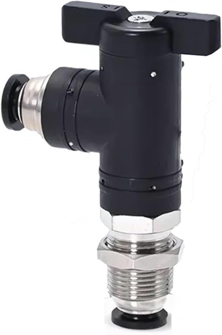 1Pcs 4mm 6mm 8mm 10mm 12mm Hose Tube Hand Valve Straight Elbow Bulkhead Pneumatic One Touch Quick Pipe Fitting Adapter(BLM,4MM_FIT TUBE OD)