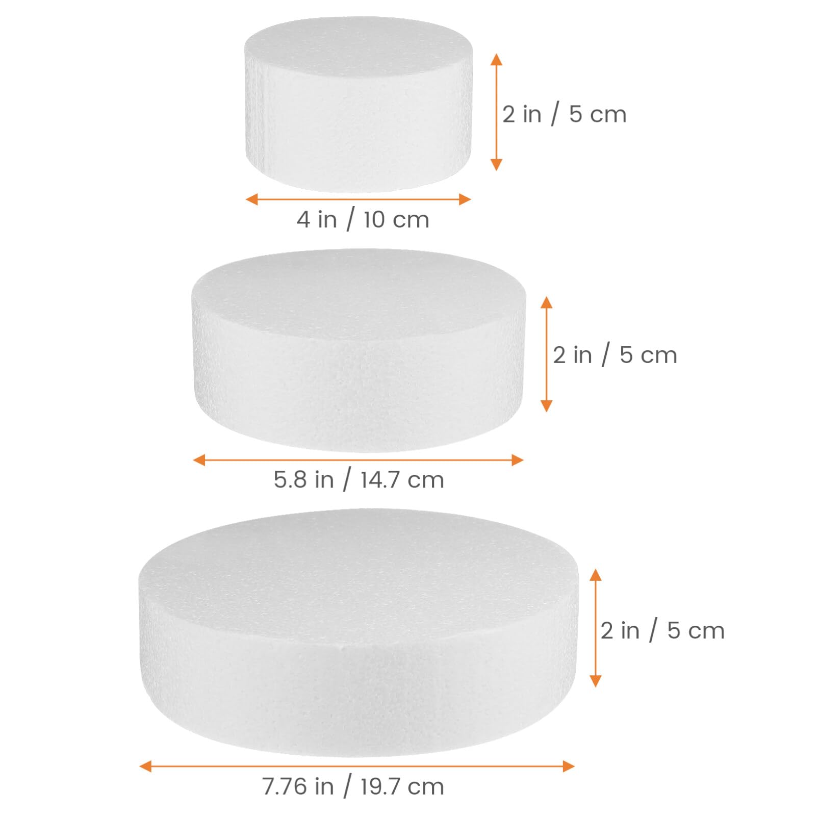 Hemoton 3pcs Round Cake Dummies Foam Mold Cake Practice Mould Wedding Birthday Party Graduation Decor Kitchen Baking Tools