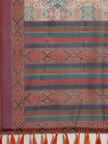 Image of Amazon Brand - Anarva Women's Kalamkari Saree With Blouse Piece