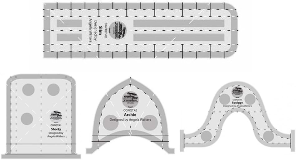 Machine Quilting Tool 4 Pack Squiggy, Archie, Shorty, Slim