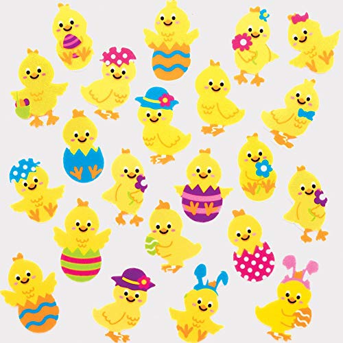 Baker Ross Easter Chick Filzaufkleber, kleine Aufkleber für Kunst- und Bastelprojekte für Kinder (100er Pack)