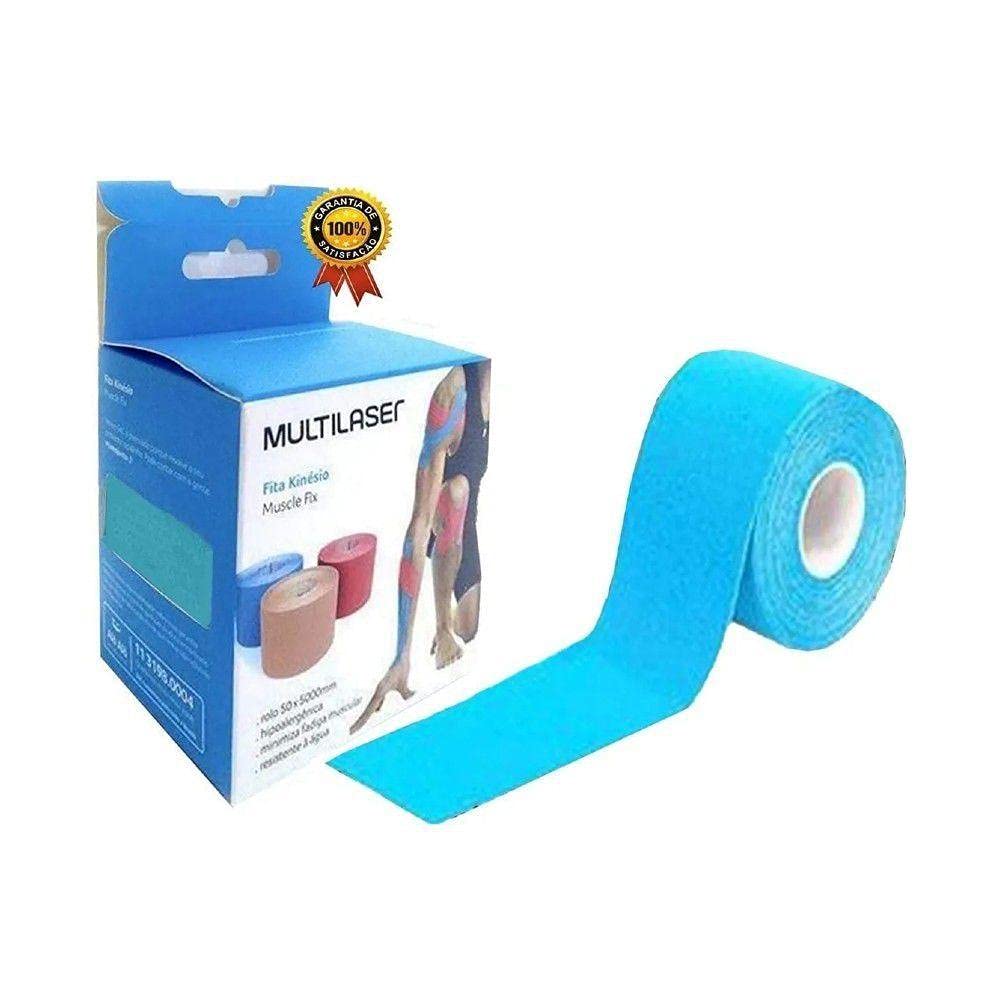 Fita Kinésio Multilaser Muscle Fix 5x500cm Rolo - Cores (Azul