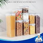 MR.SIGA 12 Pack Airtight Food Storage Container Set, BPA Free Kitchen Pantry Organization, Kitchen Canisters for Cereal, Spaghetti, includes 16 Reusable Sticker Labels
