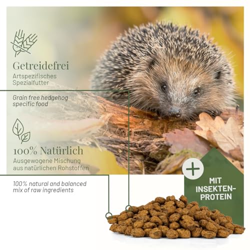 wildlife home Igelfutter VON IGELHILFEN EMPFOHLEN Getreidefrei 1kg - Artgerechtes Spezialfutter für Igel mit Insektenprotein für die optimale Energieversorgung, Vollwertiges Igel Futter Trockenfutter