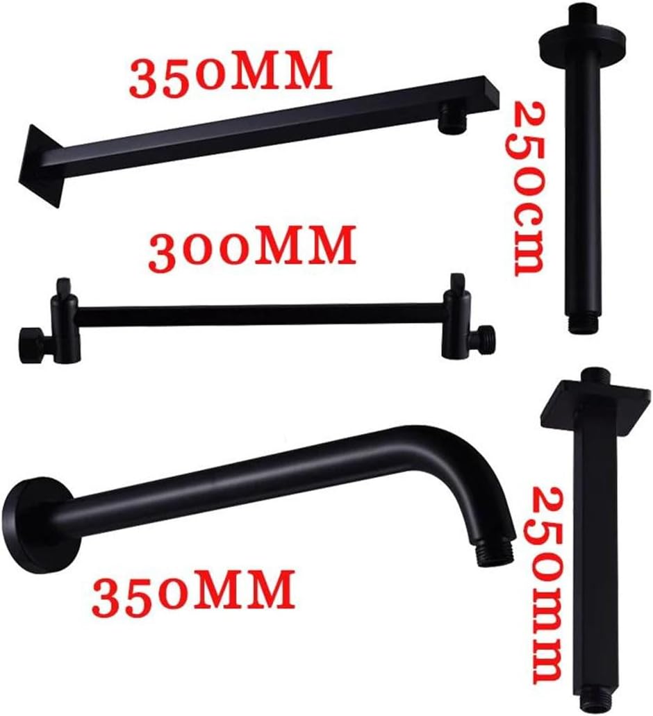 Black Round&Square Shower Arm Wall&Ceiling Mount Shower Holder Brass Folding Extension Telescopic Arm G1/2 Threaded