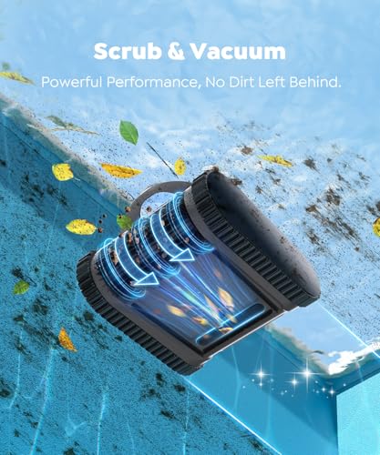 Image of C1 Cordless Pool Cleaner Robot with 180 Mins, Powerful Triple-Motor Suction, Wall & Waterline Deep Cleaning, Smart Paths with APP, Dual-Layer Filtration, for Inground Pools (Dusk Blue)