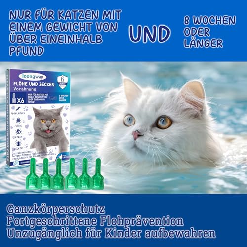 loongway Natürliche Tropfen für Katzen – Sanfter Schutz für Jungtiere & Erwachsene