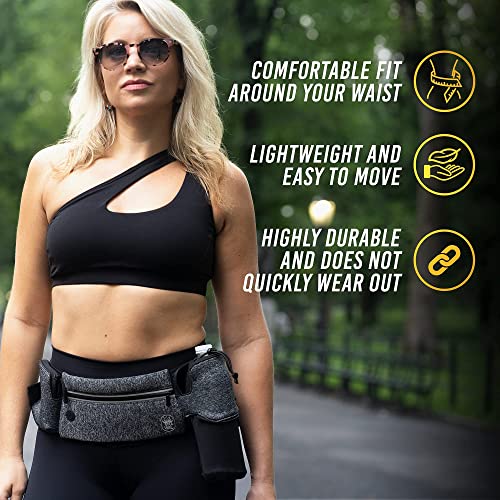 Sola-Well-Running-Belt-With-Water-Bottle-Holder-Grey