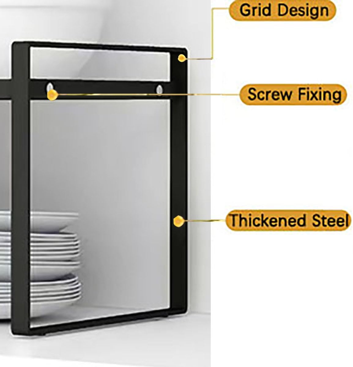 Expandable Cabinet Shelf Rack Set of 2, 13"~24" L X 8" D X 7" H Stackable Kitchen Cabinet Organizer Shelves Set of 2 for Countertop Pantry Cabinet Accessories