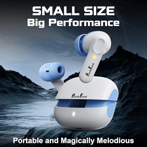Image of PunnkFunnk BeatXtra Pro | Bluetooth 5.3 Wireless Earbuds | 40H Playtime | 32dB ANC & Quad ENC Mics | 13mm Drivers | 4D Panoramic Audio | Game /Music Mode | IPX5(White)