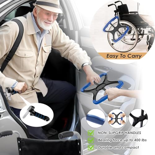 3-in-1 Elderly Assistance Kit: Standing Aid Car Assist Grab Handle Gift for Seniors Handicap Accessories Portable Car Assist for Seniors, Disabled, Pregnant to Convenient Daily Living Travel. (Red) - Image 4