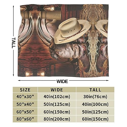 Couverture de voyage en flanelle douce imprimé bottes de cowboy