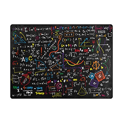 Alaza My Daily Colorful Doodle Math Linear Mathematics Area Rug 4'10" X 6'8", Living Room Bedroom Kitchen Decorative Unique Lightweight Printed Rugs Carpet #TOP23