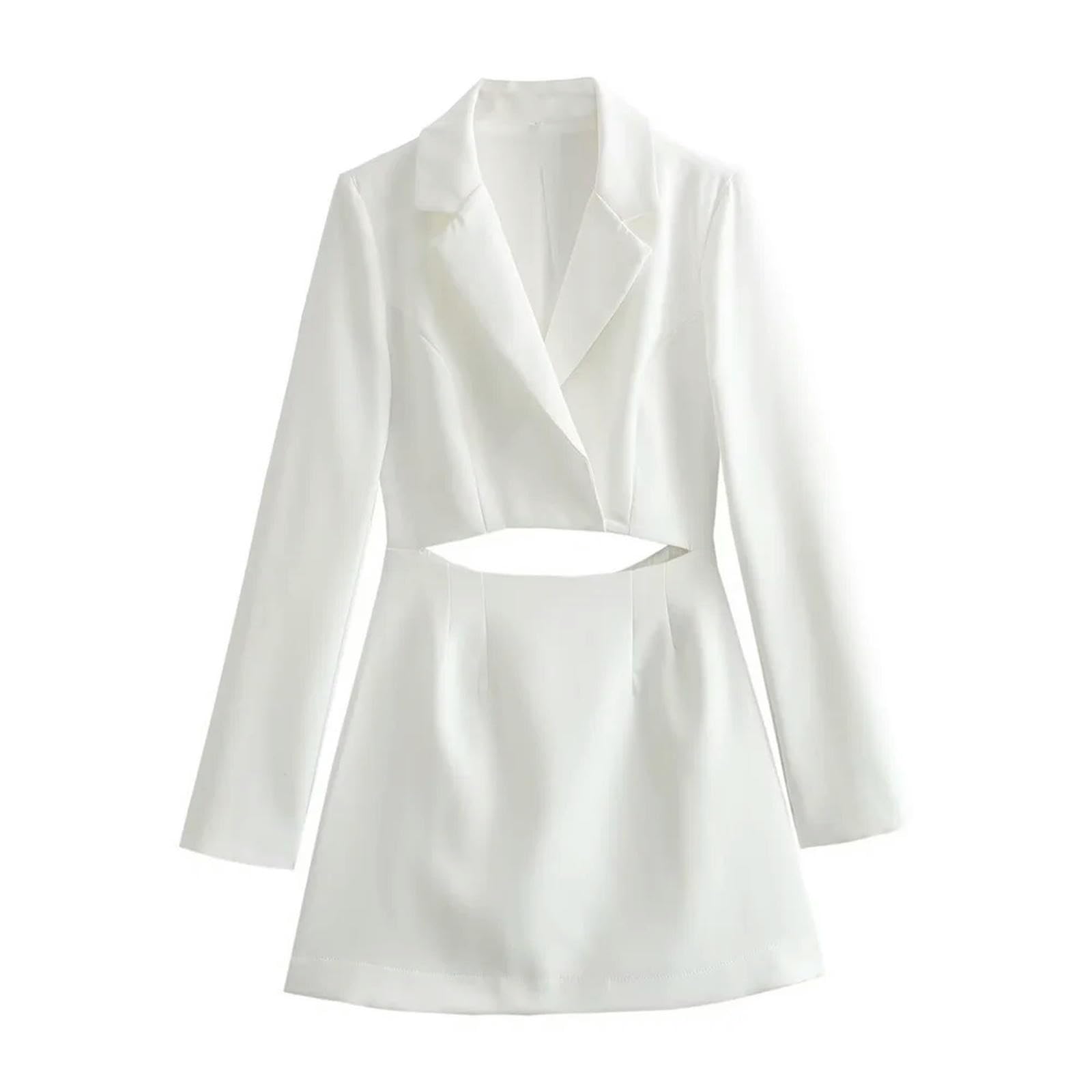Costume manteau style robe ivoire pour rayonner au bureau et en soirée