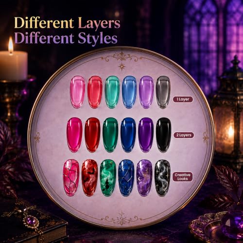 Image of Beetles Jelly Gel Nail Polish Set, 6 Colors Jelly Magic Gel Polish Kit