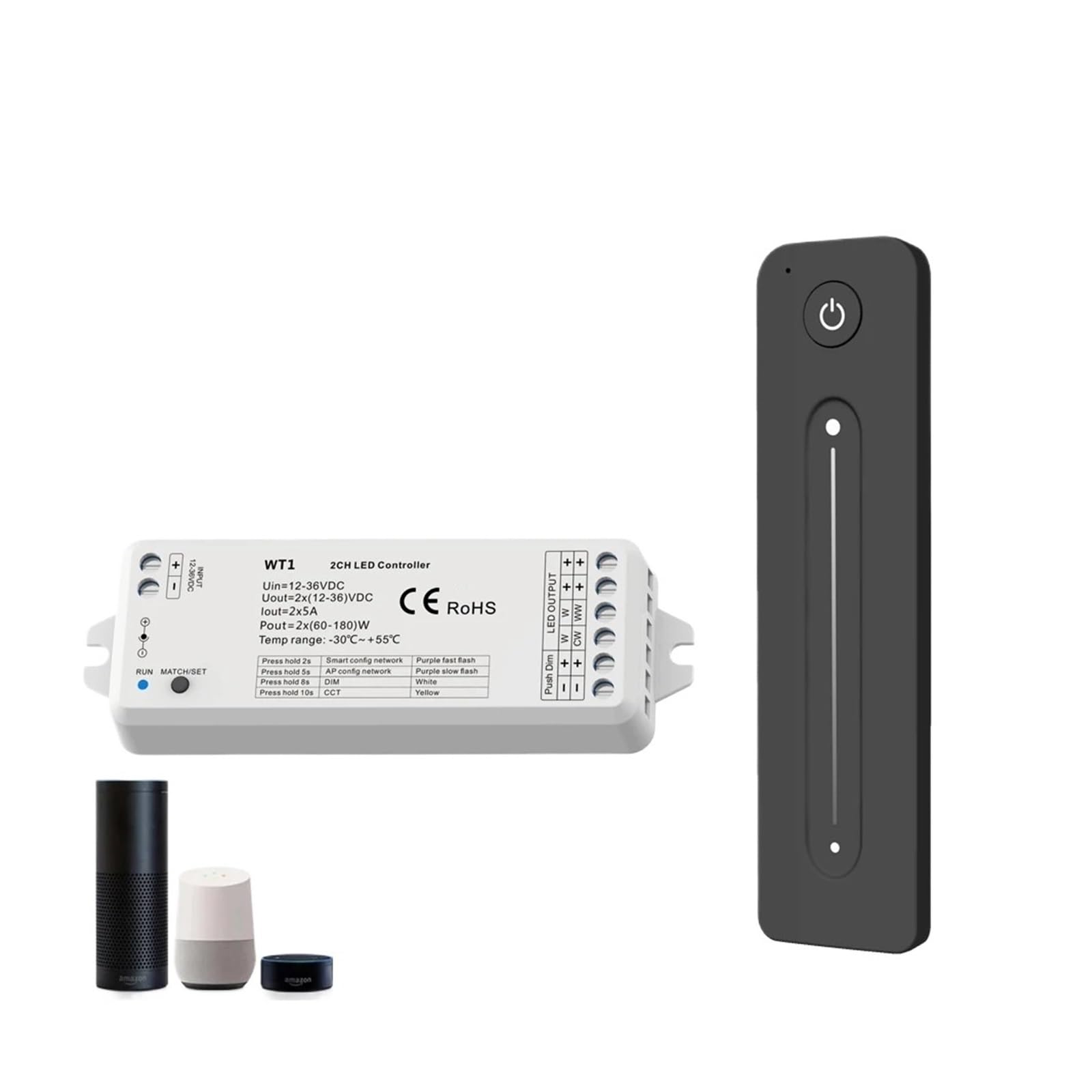 LED-Licht mit Dimmerschalter 12 V DC 2,4 G WW CW-Controller(WT1 Dimmer Only)