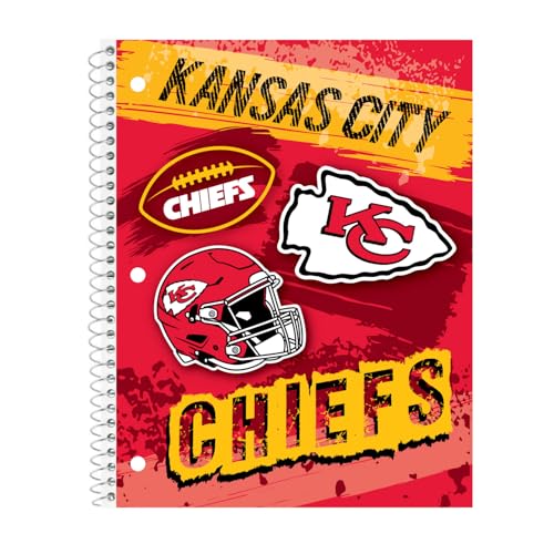 Cuaderno de espiral Kansas City Chiefs con hojas de raya intermedia para oficina y tareas