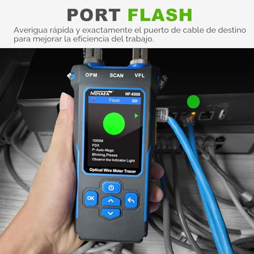 Miniatura 6 de Noyafa Nf-8508 Probador De Cables - Red Ethernet Medidor De Potencia Óptica, Tester Rj45 Rj11, Vfl, Prueba Poe, Ncv, Medición De Longitud, Mapeo De Cables Cat5 Cat6