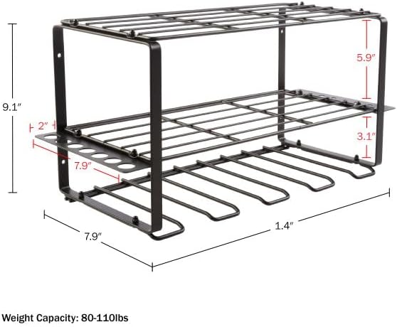 Miniatura 4 de Stalwart Organizador de herramientas eléctricas, estantería de garaje de 3 niveles con capacidad máxima de 110 libras, sistema de almacenamiento de