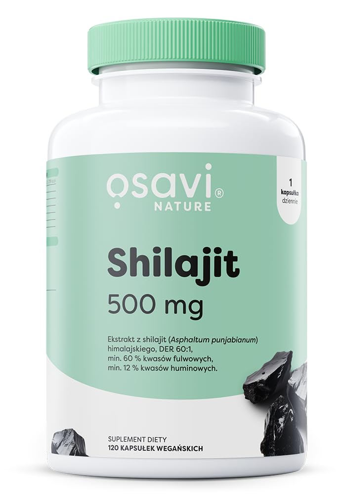 Osavi Shilajit Himalaya - 120 capsules végétaliennes | Résine naturelle (Asphaltum punjabianum) de l'Himalaya | Normalisé aux acides fulviques et humiques | Des montagnes du Karakoram et du Zanskar