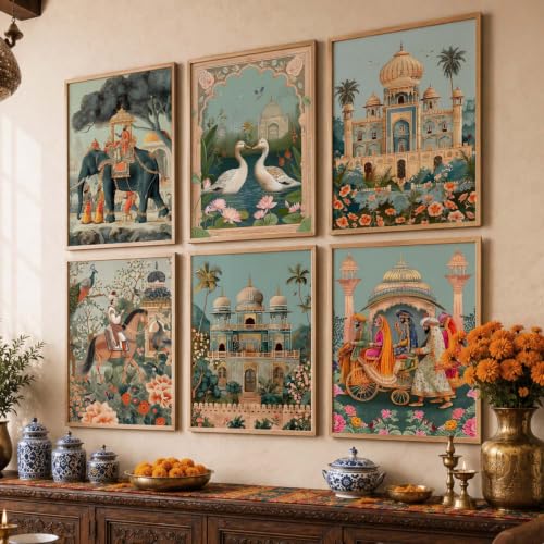 Image of kotart Pichwai Wall Art Painting for Wall Decoration - Framed Wall Painting for Living Room Bedroom Office Room Decor - Premium Digital Madhubani Art Paintings with Frame for Home Decor - (10x13 inch, I)