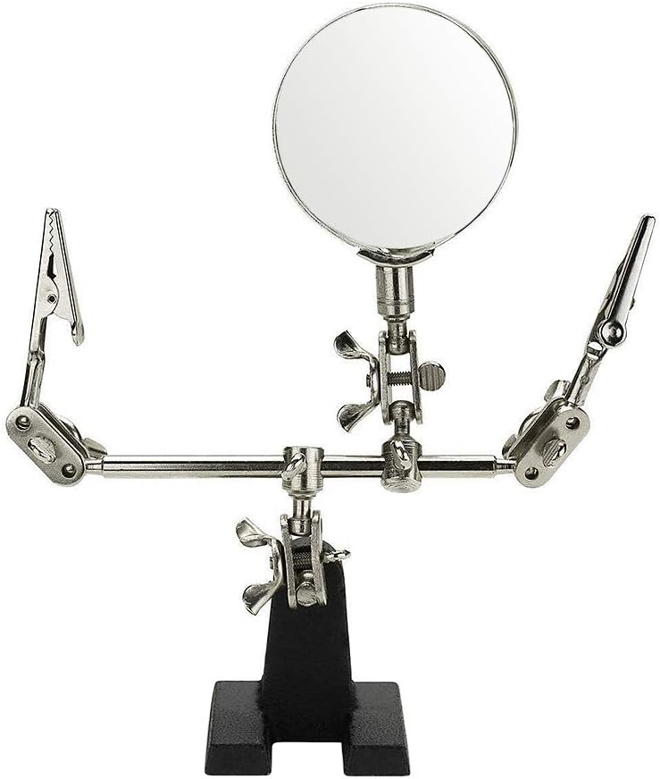 Helping Hands Magnifier Soldering Station, mlogiroa 2.5X Magnifying Glass Third Hand Soldering Tool Stand with Dual Adjustable Alligator Clips for Welding, Jewelry, Small Precision Projects Inspection : Tools & Home Improvement