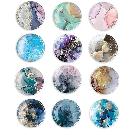 Set de 12 imanes decorativos de mármol para refrigerador miniatura 1