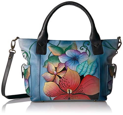 Image of Anna by Anuschka Women's Genuine Leather Large Tote Bag - Zip-Top Organizer with Outside Side Pockets
