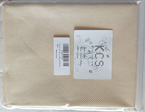 Image of 19 inch x 28 inch 14CT Counted Cotton Aida Cloth Cross Stitch Fabric (Natural-Ecru)