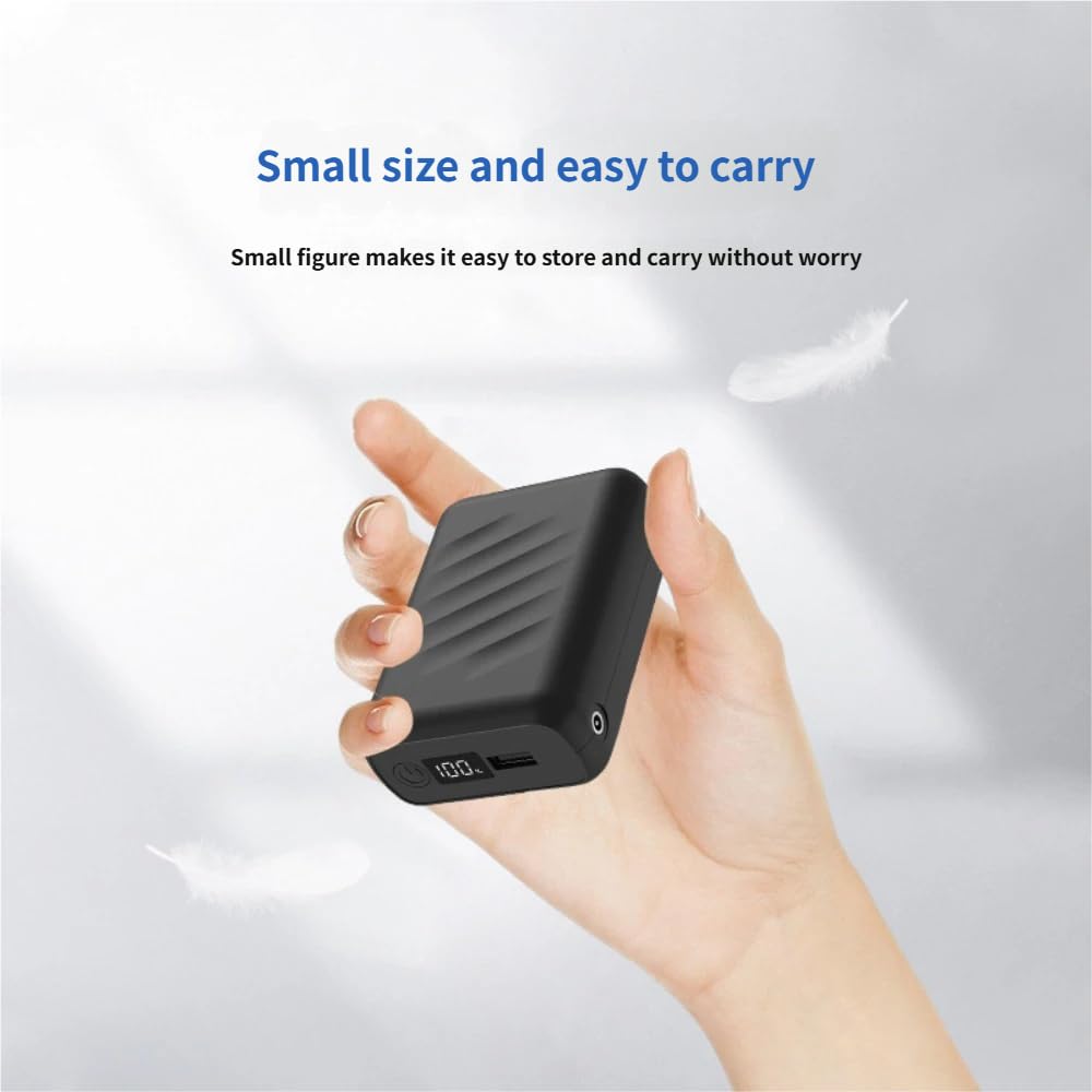 Mini Power Bank compatto, 20000 mAh, nero, con display a LED, caricatore tascabile portatile, 92 x 68,5 x 33 mm