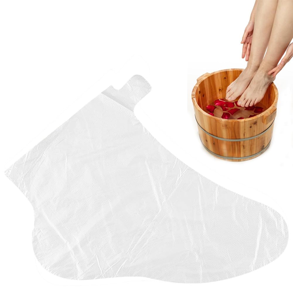 100 pezzi Clear Plastic Stivali usa e getta Paraffina Bad Liner Maschera per piedi per pedicure Hot Spa Wax Treatment Copri piedi Borse Paraffina