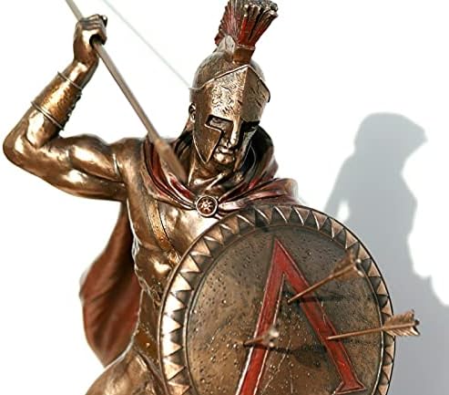 Leonidas Greek Spartan King Warrior Statue Sculpture Figure Bronze Finish 19.7inches
