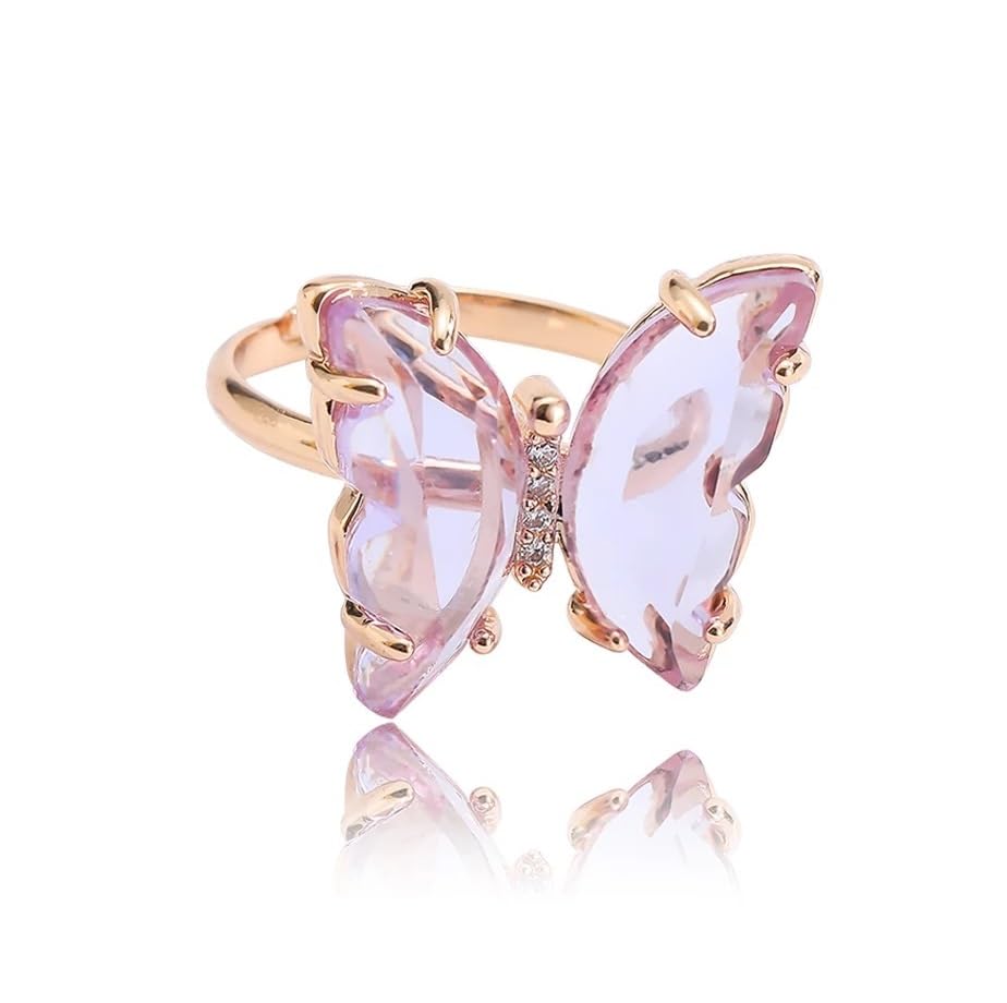 Vembley Gold Plated Purple Crystal Butterfly Ring, For Womens - Adjustable (B0CRP86997) Amazon Price History, Amazon Price Tracker