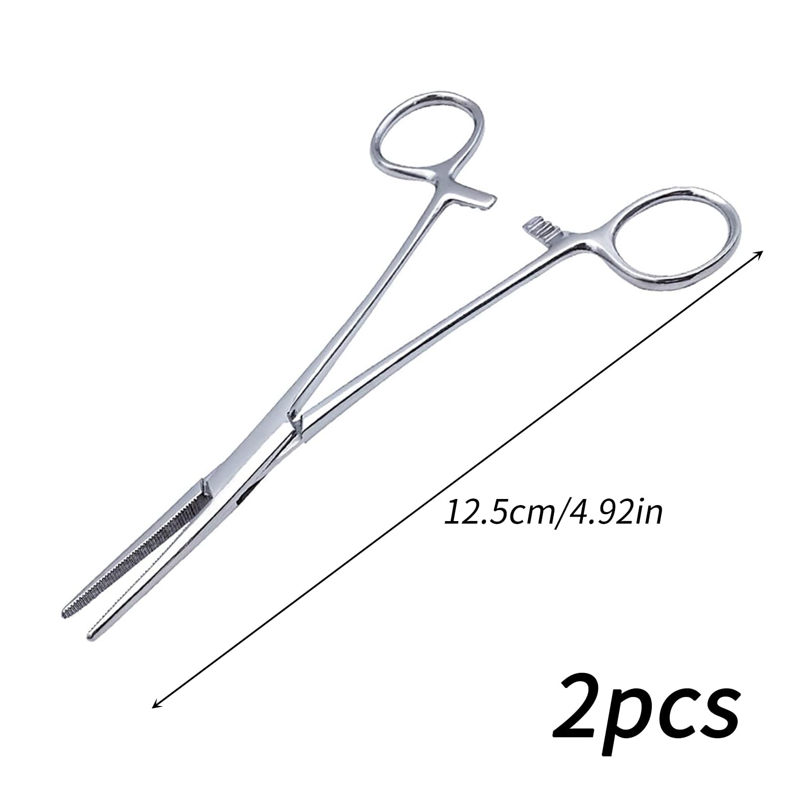 2 Pcs 12.5cm Piercing Pliers Set, Straight Head Locking Pliers, Stainless Steel Tweezers - Image 2