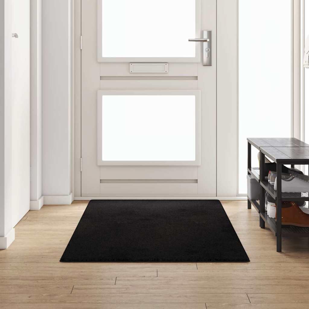 Tapis de couloir antidérapant et facile d'entretien noir 100x250