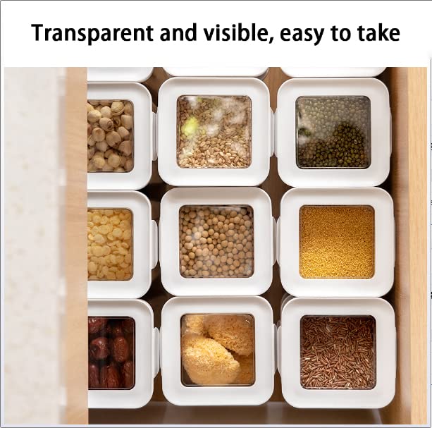 Barattolo, barattoli di vetro, contenitori for alimenti, contenitori ermetici for alimenti con coperchi, contenitori in plastica for cucina e dispensa for cereali, alimenti secchi, farina e zucchero (