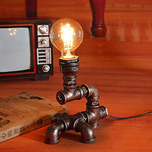 Lámpara de Escritorio Retro Industrial de Viento, Hecha a Mano, con tubería de Agua, Personalidad Creativa, para Dormitorio, mesita de Noche, Sala de Estar, Estudio, escr