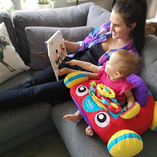 Playgro Plüschauto mit Lenkrad, Musik und Lichteffekten, Ab 6 Monaten, Music and Lights Comfy Car, Mehrfarbig, 1 Stück (1er Pack), 40191